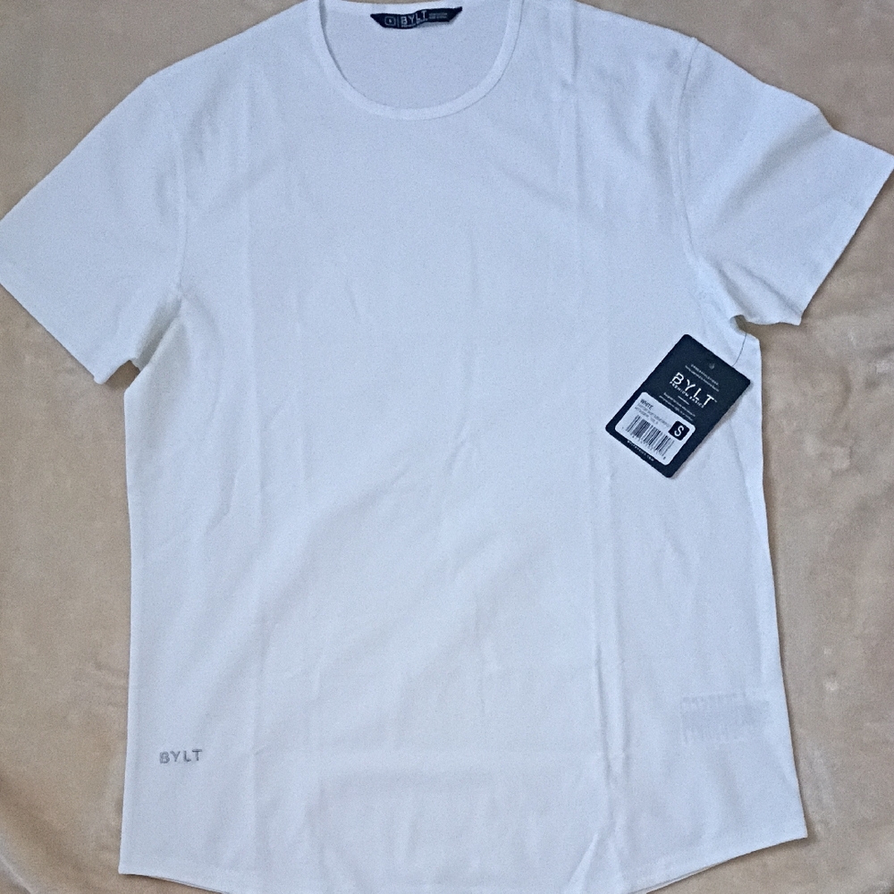 BYLT Premium Basics White Crew Neck T-Shirt Size S.